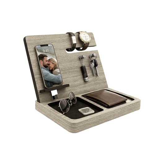 Namore wood nightstand organizer with phone stand
