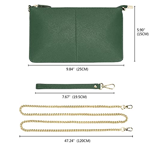 Image of Uromee Wristlet Wallet Clutch Purses for Women Genuine Leather Crossbody Bag Handbag with Detachable Shoulder Chain