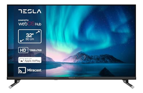 TESLA TV Smart TV 32 Pulgadas Series 6 - webOS, HDR10, Dolby Audio, ThinQ AI, AirPlay, Miracast, Game Mode, Grabación USB, 3 HDMI + 2 USB, Negro (32)
