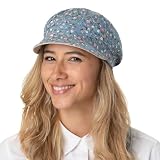 Lipodo Czapka Dwustronna MillefleursKobiety - konfederacji z daszkiem baker boy daszkiem, Lato wiosna-lato - L (57-58 cm) czarny