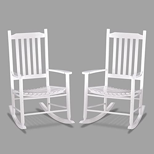 Cadeira de balanço de madeira – Cadeira basculante de varanda para ambientes internos ou externos ou