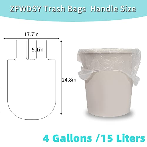 Small Trash Bags Handle Garbage Bags 300 Counts 4 Gallon Trash Can Liner For Home Office Kitchen Bathroom Plastic Bins Trash Recycling 15 Liters Bags #TOP1