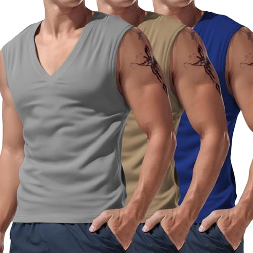 Débardeur entraînement homme lot de 3 hauts de gym respirants L