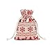 Sac de rangement de camping en coton avec cordon de serrage Motif flocon de neige