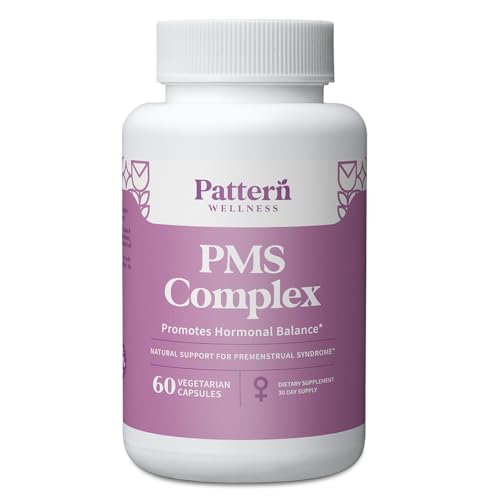 Pattern Wellness PMS Complex – Monthly Cycle Wellness Support – with Vitamin B6, Magnesium & Herbal Extracts – 60 Vegan Capsules