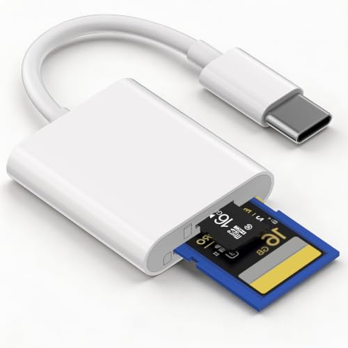 Image of SD Card Reader for iphone USB C Memory Cards Reader OTG Adapter Dual Slot for Micro SD/TF Card for MacBook Air Pro,iPad Pro/mini/Air, iPhone 15/Plus/Pro/Pro Max,Camera Card Viewer