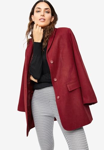ellos Women's Plus Size Long Wool Blend Blazer Work & Casual Jacket3