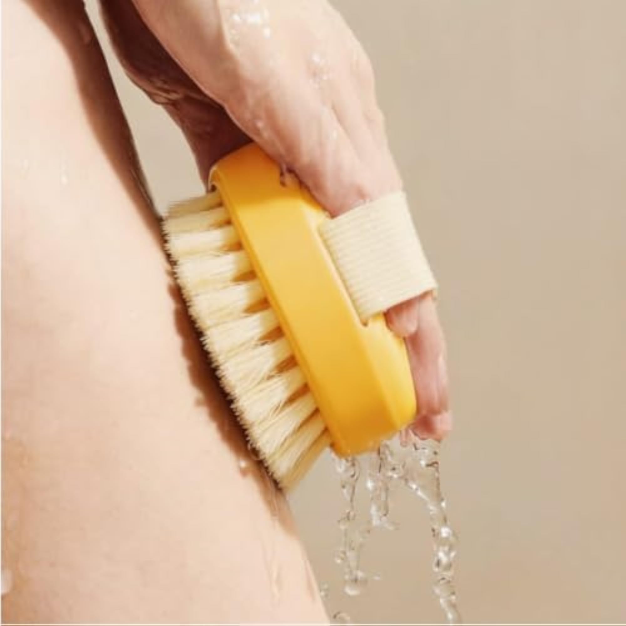 Soft-Bristled Bath Brush with Long Handle, Detachable