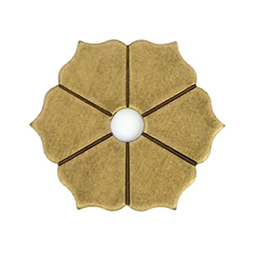 Tiazza 10Pcs Petal Shape Brass Backplate Washers Classical Furniture Decoration Gasket Brass Hardware Accessories (Bronze, 1.8\")