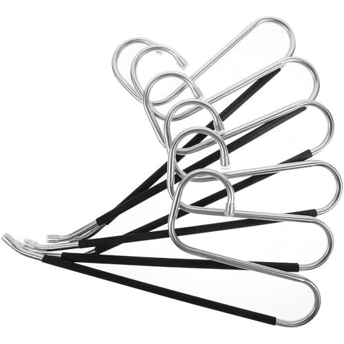 Alasum Perchas Ideales Acero de para Antideslizantes Pantalones Inoxidable Negras, 6 Unidades, Ahorradoras de Espacio para Colgar para Armario Vaqueros, Bufandas y Ropa en Dormitorio