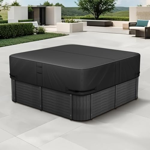 VEVOR Abdeckung für Whirlpool (2030 x 2030 x 508 mm) wetterfest & wasserdicht, Spa-Abdeckung Staubschutzabdeckung aus Oxford-Gewebe & mit 950 N Reißfestigkeit, Staubdicht für Badewannen Schwarz