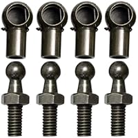 JINGLINGKJ 10 mm Kugelstecknuss M8 männliche Schraube M6 Innengewinde abnehmbare Gasfeder Metall Kugelgelenk Stecker mit Metalldraht Endstück Lager Gelenk (4PCS M6)
