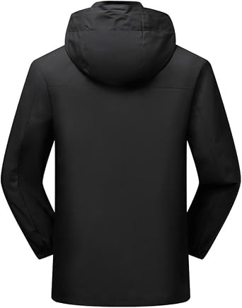 Men's Waterproof Shell Jacket, Lightweight Windbreaker Raincoat, Outdoor Trench Coat