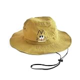 [SMILER] バケットハット Zippa 日除け帽子 Bucket Hat サファリ 撥水 バケハ 帽子 収納 軽量 (イエロー, CAT)