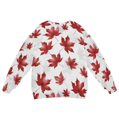JUNZAN Canadian Red Maple Leaf Little Girls Sweatshirt Hoodie Crewneck Hoodies for Girls Athletic 4T2
