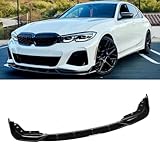 Oasiland Front Lip Compatible with BMW G20 G28 3 Series M Sport 2019–2022, Front Bumper Chin Splitter Spoiler for 330i 330e M340i (Glossy Black)