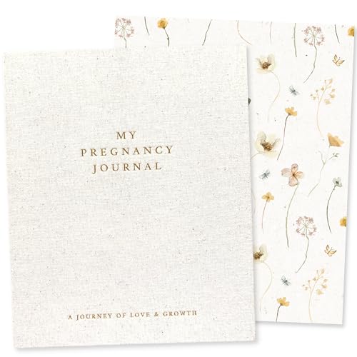 Peachly Pregnancy Journal - Linen Pregnancy Book to Capture Every Milestone - Pregnancy Must Haves - Baby Book Keepsake For Expecting First Time and Experienced Mothers