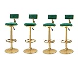 ZDXY Bar Stools Set of 4 Counter Stool Bar Chair Breakfast Restaurant Stool Rotating Golden Wrought