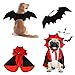 Halloween Large Dog Costume, Pet Bat Wings & Vampire Cloak, 2 Pack, Dog Funny Holiday Clothes for Bloody Zombie Cosplay Party