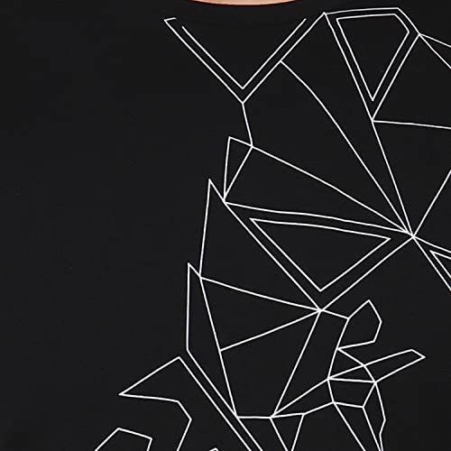 Image of Red Tape Men's Black Printed T-Shirt