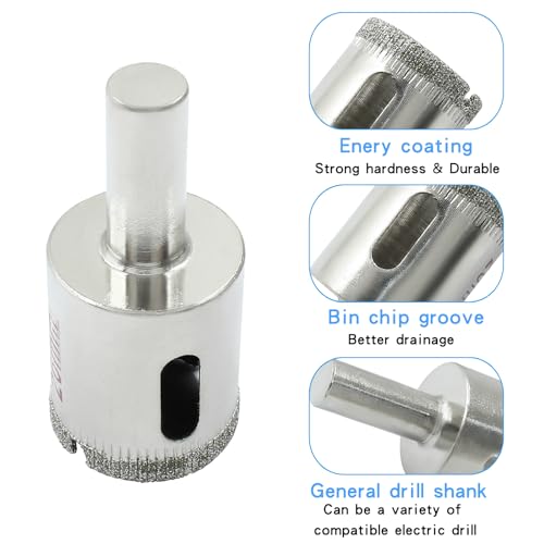 Image of Luomorgo 2Pcs 26mm Diamond Hole Saw Diamond Drill Bits | 1.1 Inch Cutting Depth, For Glass Ceramic Marble, For Porcelain Tile Granite, For Quartz Gemstone