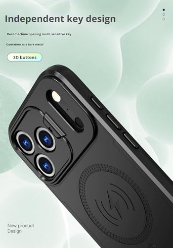 Image of Sentinel Back Cover Case for iPhone 17 Pro Max with Reinforced Lens Guard and High-Strength Magnetic Lock (HD Acrylic + TPU + PC), Black