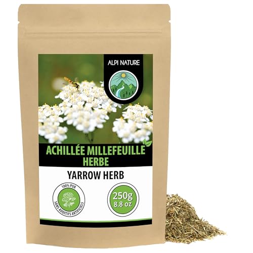 Alpi Nature Achillée Millefeuille Tisane 250g, Herbe d'Achillée Millefeuille Séchée et Coupée