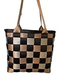 Large Seat Belt Tote, weave style in black, silver & tan, seatbelt handbag, extra large purse, washable, durable