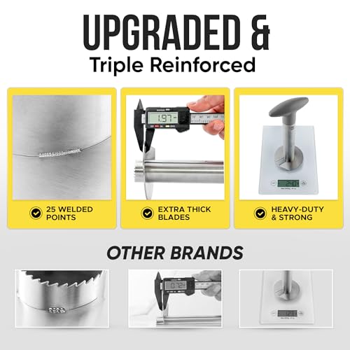 Zulay Kitchen Stainless Steel Pineapple Corer & Slicer + Eye Removal Tool – Heavy Duty Pineapple Cutter with Reinforced Blade – Effortless Pineapple Core Remover & Slicer - Gray