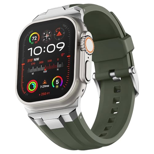 Bracelet Apple Watch Ultra acier 316L robuste et silicone large durable