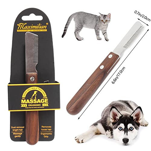 DHER Trimmen Hund Terrier Hund Trimmmesser Fellpflege Entfern Die Rechte Hand Rechtes HaustierkäMmwerkzeug Holzgriff Hundezupfmesser Professionelles Trimmmesser Schnauzer Racing Hundepflegewerkzeug