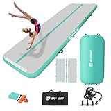 AKSPORT Airtrack con Air Roll - Esterilla hinchable para gimnasia, con rodillo con bomba de aire para casa/yoga/animadora/tumbling/flexión hacia atrás