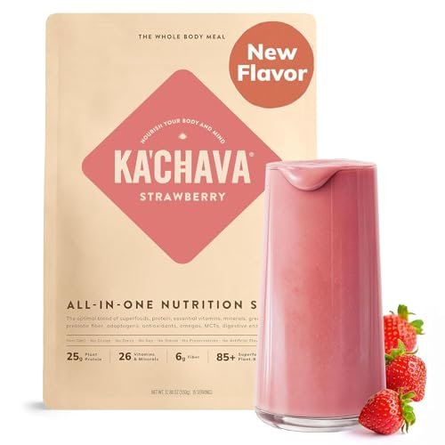Ka’Chava All-In-One Nutrition Shake Blend, Strawberry, 15 Servings, 85+ Superfoods