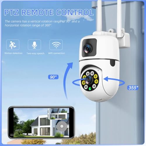 Maizic Smarthome Wi-Fi Indoor Camera Dual-Lens (4MP+4MP) Pan-Tilt Zoom CCTV Camera, Outdoor Indoor Home Security Camera, IP66 Waterproof, 2 Way Talk, Color Night Vision, Motion Detection 6 41MeGnSW4mL
