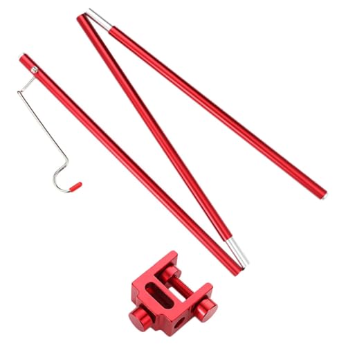 JOINPAYA Supporto Lampada Pieghevole in Lega di Alluminio Portatile per Campeggio e Picnic Palo della Lampada Compatto Rosso Chiusura Regolabile Accessorio Resistente per Illuminazione