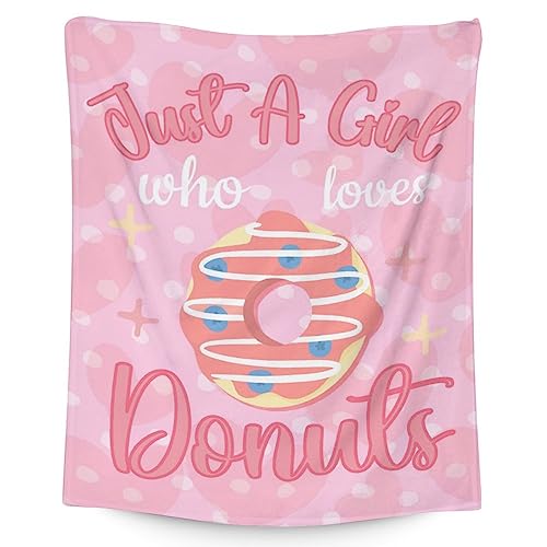 Girls Blanket - 30"x40" Cute Donut Throw Blanket Gifts for Girls - Pink Soft Fuzzy Doughnut Blanket for Couch & Office