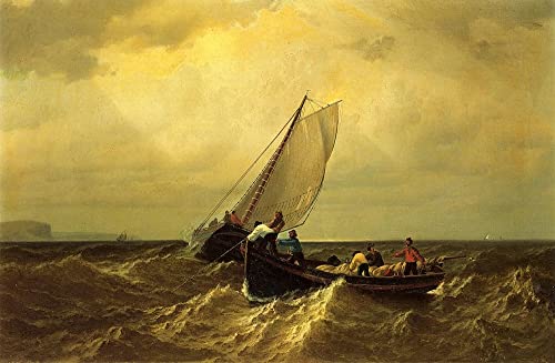 Poster Bateaux de pêche Fundy William peinture sur toile salon 60x90cm