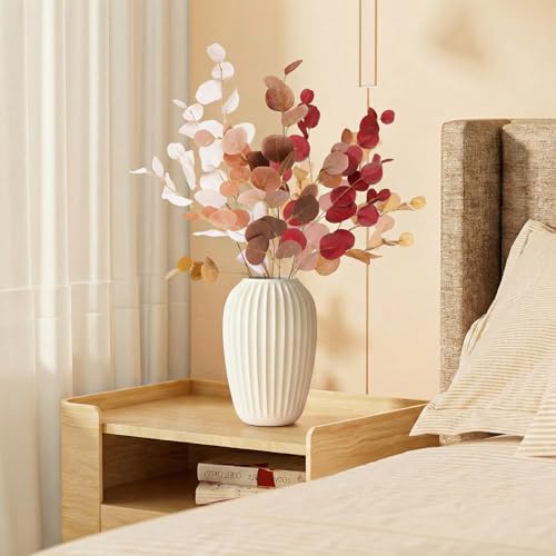 Image of Decor & More 4 PCS Artificial Flowers Bunch - Realistic Silk Eucalyptus Long Stem Bouquet for Vase | Artificial Flower for Decoration | Artificial Flower Bunch for Home, Wedding & Party Decor