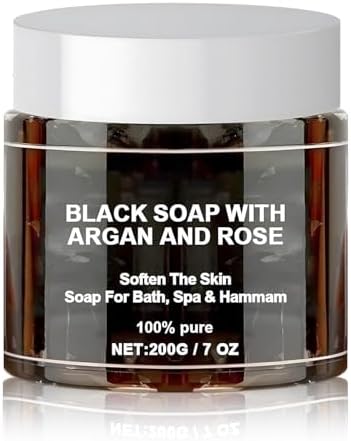 MS MAGIC SECRET Moroccan Beldi Soap – Natural Organic Black Soap for Exfoliating, Detoxifying, and Hydrating Skin – Ideal for Body Scrub, Spa & Hammam Rituals, Removes Dead Skin Cells (200 grams)