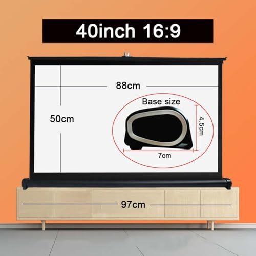 Pantalla para proyector retráctil portátil de 40 pulgadas 16:9 miniatura 6