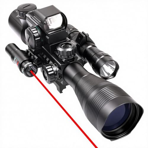 Rifle Scope Combo 4-12x50, Red Dot, Laser, Weaponlight