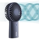 4000 mAh Small USB Handheld Fan, Portable Battery Operated Mini Fan with 3 Speeds,5-20 Hrs,Rechargeable, Strong Airflow, Quiet, Fast Charge Personal Desk Fan for Travel and Camp, Blue, Include Strap