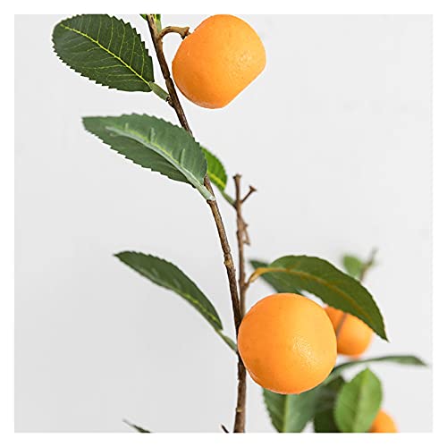 Künstlicher Bonsai-Baum, 63,5 cm, künstliche Kunststoff-Topfpflanzen, orangefarbene Pflanzen mit Korb, für Zuhause, Veranda, Schreibtisch, Zimmerdekoration - Image 4