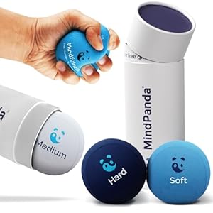 MindPanda 3X Krachtgevende Gel Stressbal | Verschillende sterktes & groottes voor knijp-hand therapie – Geparfumeerd voor extra focus – Motiverend – Stress & Angst Verlichting