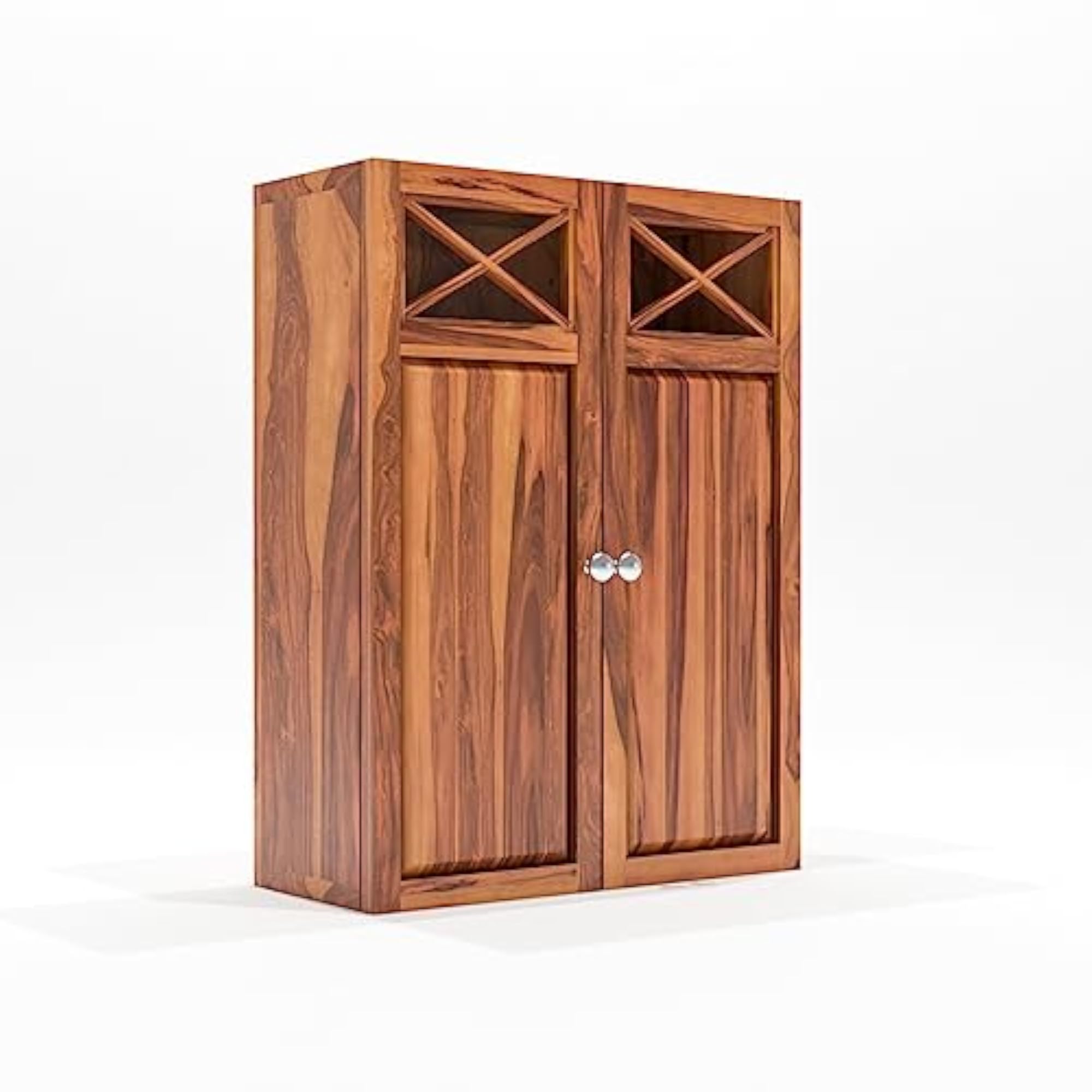 Solid Sheesham Wood Kitchen Cabinet with Storage