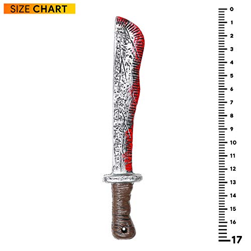 Skeleteen Bloody Machete Costume Prop - Fake Realistic Bleeding Knife Toy for Costumes and Cosplay