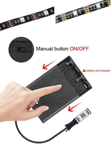 Kit de tira LED RGB con batería y control Bluetooth 100cm miniatura 3