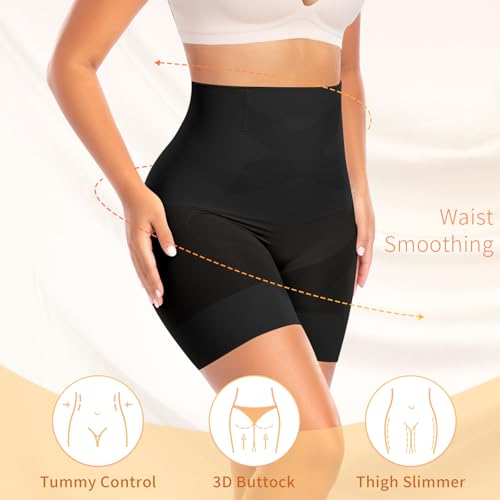 Image of Werena Shapewear for Women Tummy Control Shaping Shorts High Waist Body Shaper Panties Underwear Slip Shorts Under Dresses