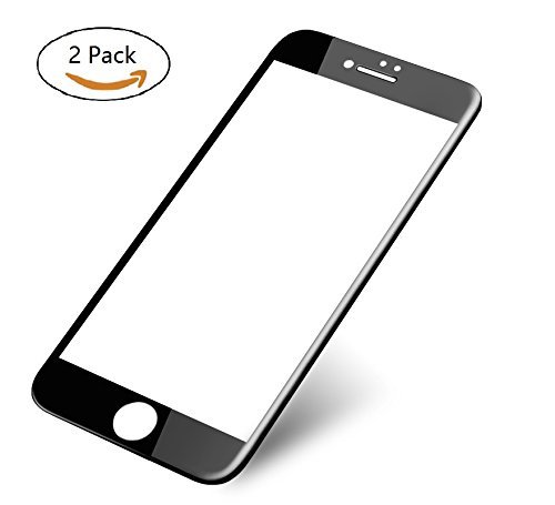 iPhone 8 Screen Protector, iPhone 7 Screen Protector Tempered Glass Full Coverage, Attom Tech [2-Pack] [Eye Protection] Ultra Slim Blue Light Filter Anti-Fingerprint for iPhone 8, iPhone 7 (Black)