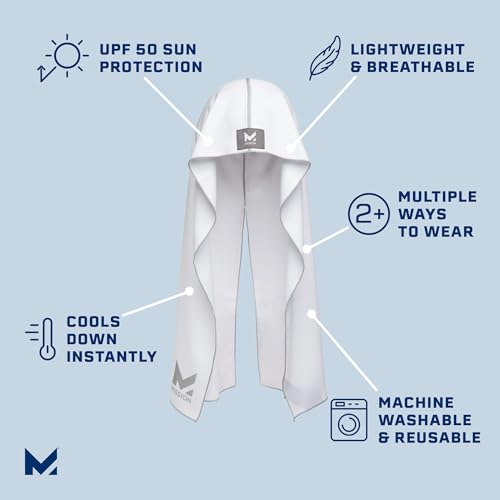 Image of MISSION Cooling Hoodie Towel, Evaporative Cool Technology, Cools Instantly When Wet, UPF 50 Sun Protection, Contours Your Head to Stay in Place, Great for Sports, Fitness, Gym